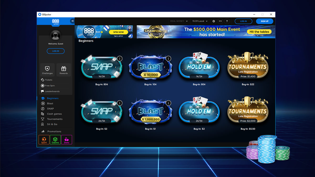 Как сесть за покерный стол в 888poker